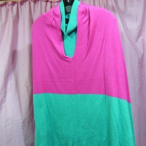 Color Block Poncho and Turtleneck